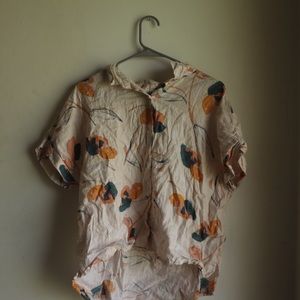 Floral button down top